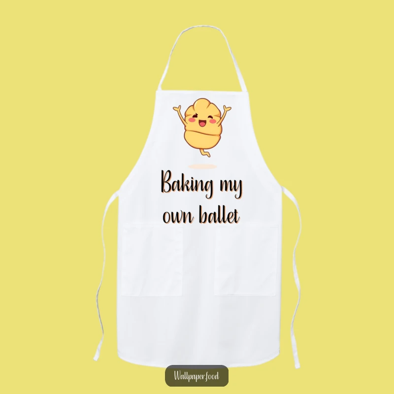 Funny Croissant Pirouette Apron - Bake with Joy and Grace