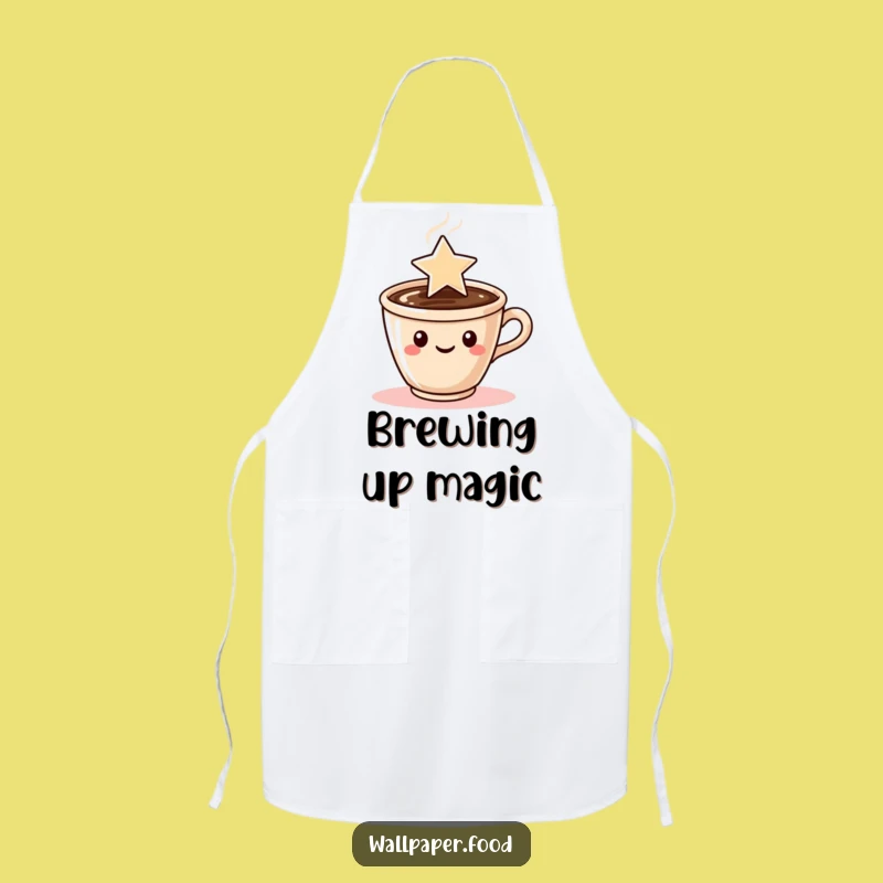 Funny Coffee Star Steam Apron: Brew with Magic & Humor, Perfect Funny Gift