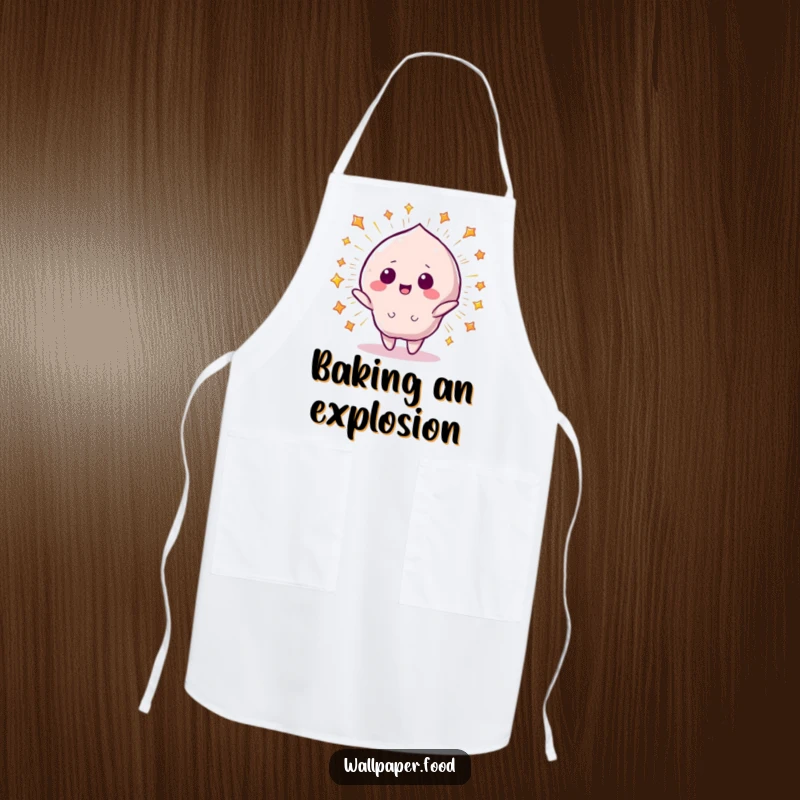 Funny Apron: A beaming candy character with a vibrant starry explosion, adding humor and sweetness to kitchen tasks.