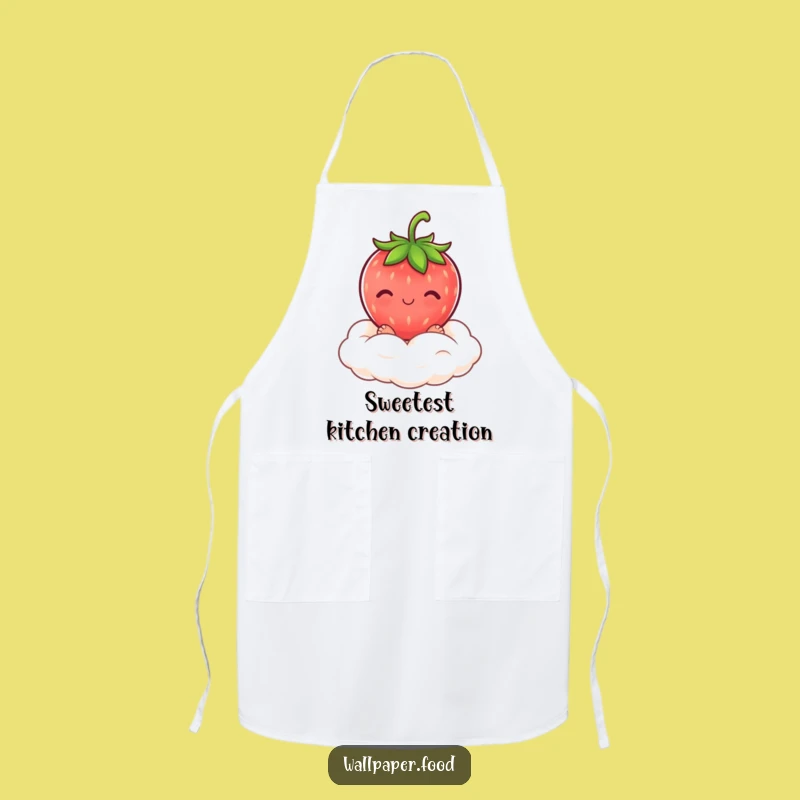 Funny Blushing Strawberry Cream Cloud Apron: Sweet Kitchen Style
