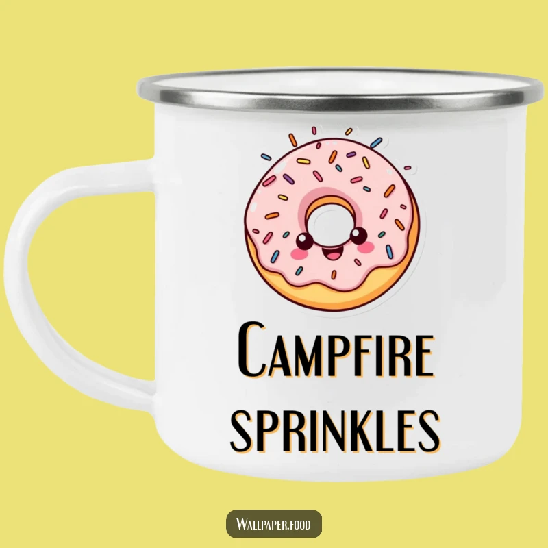 Funny Halo Donut Camping Mug: Divine Adventure Fuel from a Cheerful Character