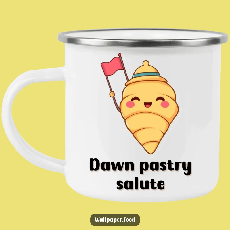 Funny Croissant Hat Camping Mug - Fuel Your Adventures with Pastry Cheer!