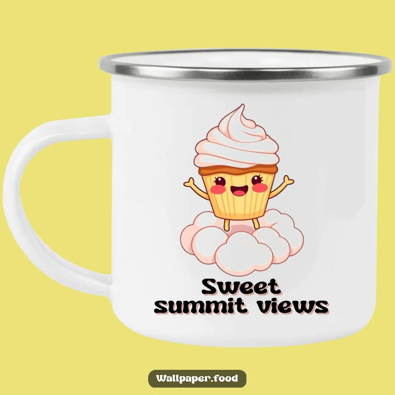 Funny Cupcake Cloud Camping Mug - Treat Character for Sweet Adventures
