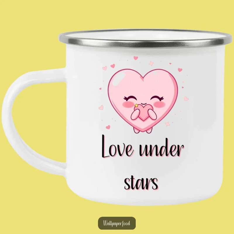 Funny Candy Heart Camping Mug - Happy Outdoor Sip