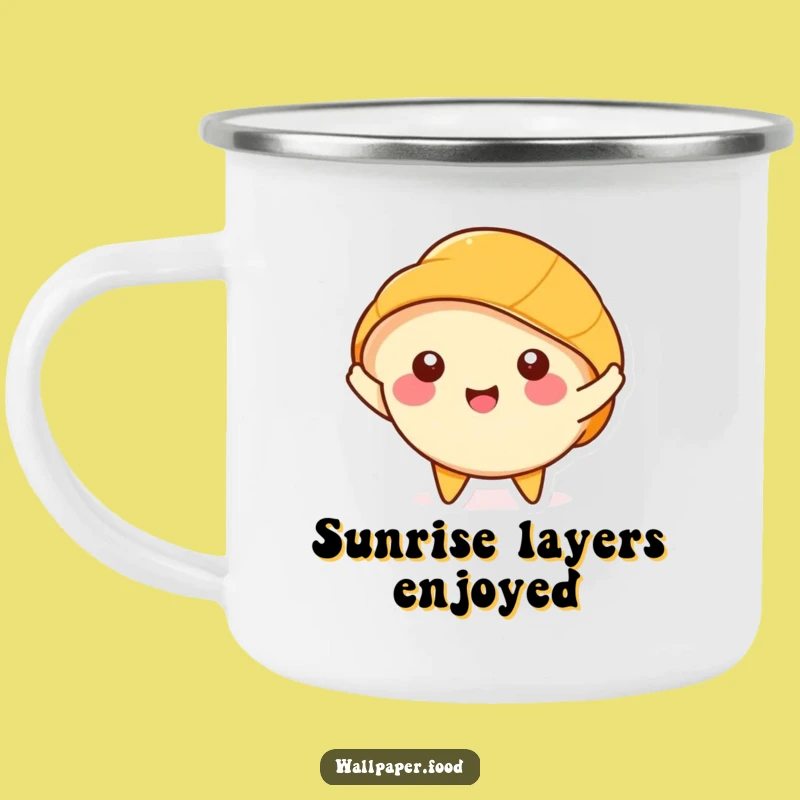 Funny Croissant Stretching Camping Mug - Happy Outdoor Sip