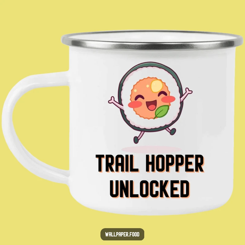 Funny Bouncing Sushi Camping Mug - Adventure with a Joyful Leap