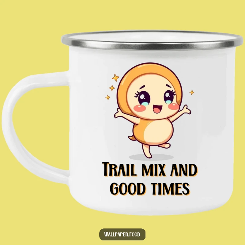 Funny Caramel Swirl Dancing Camping Mug: Cheerful Character Sparkle Adventure Mug, Great Funny Gift