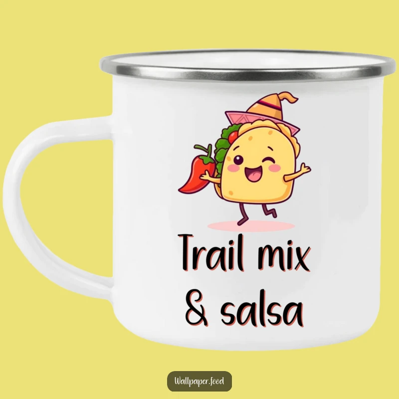 Funny Taco Dancing Camping Mug - Outdoor Fiesta Adventure Gift!