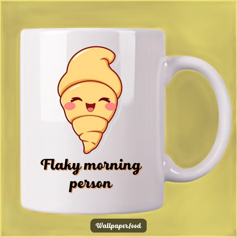 Funny Croissant Wink Mug - Delicious Pastry Character Gift for Breakfast Lovers