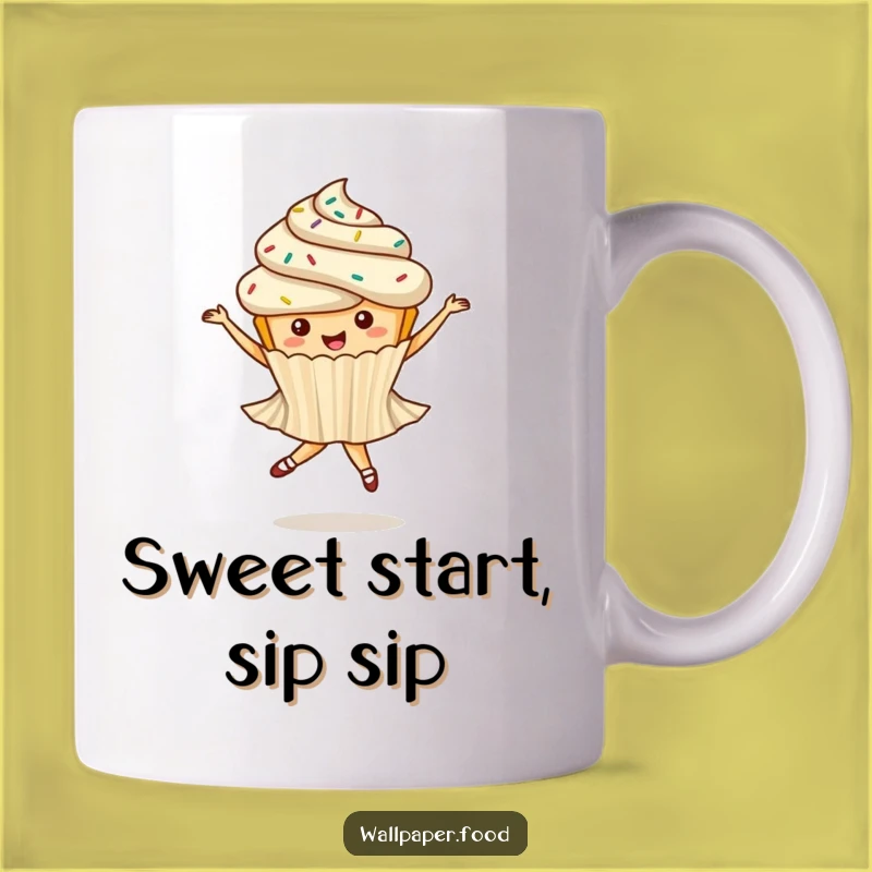 Funny Cupcake Ballet Twirl Mug - Whimsical Dancer Treat Gift!