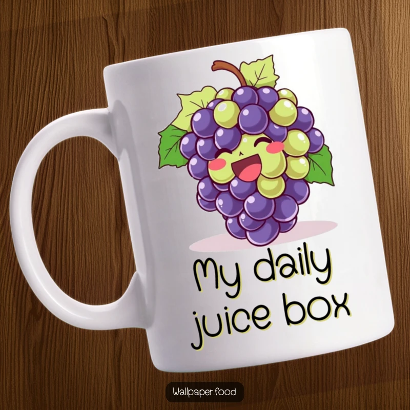 Funny Giggling Grapes Mug with a bunch bursting with infectious joy and laughter, perfect for a humorous gift.