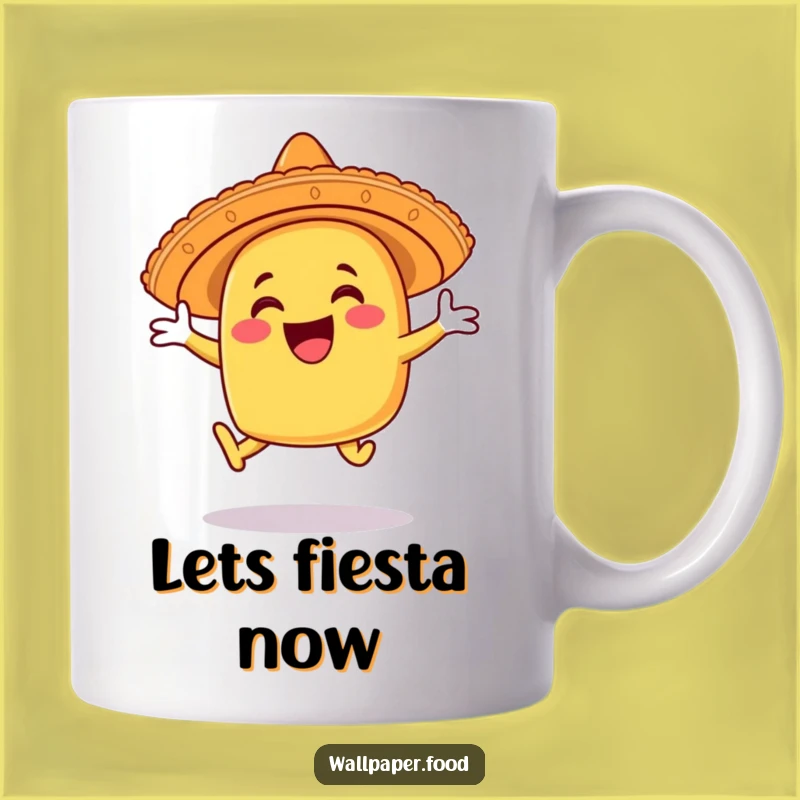 Funny Happy Taco Sombrero Leap Mug: Joyful Fiesta Gift for Taco Lovers