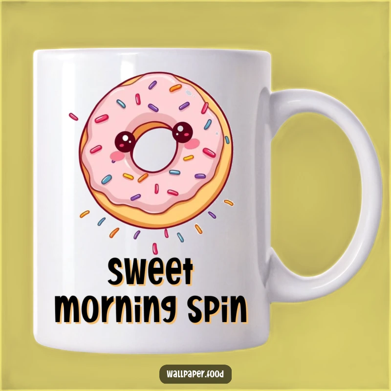 Funny Spinning Donut Mug - Sweet Joy and Sprinkle Showers Gift