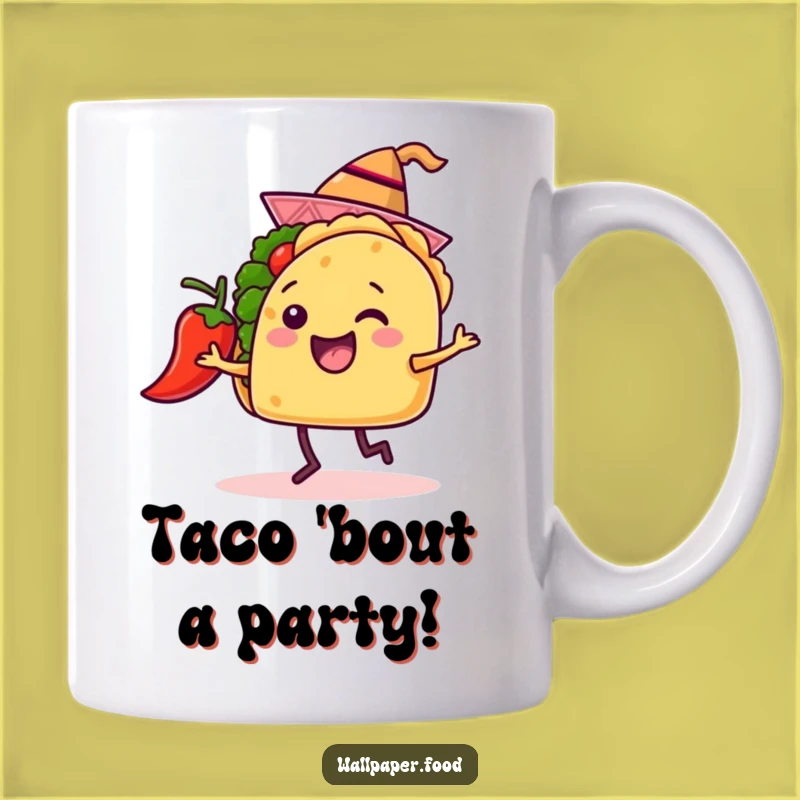Funny Taco Dancing with Chili Pepper Mug - A Hilarious Fiesta Gift!