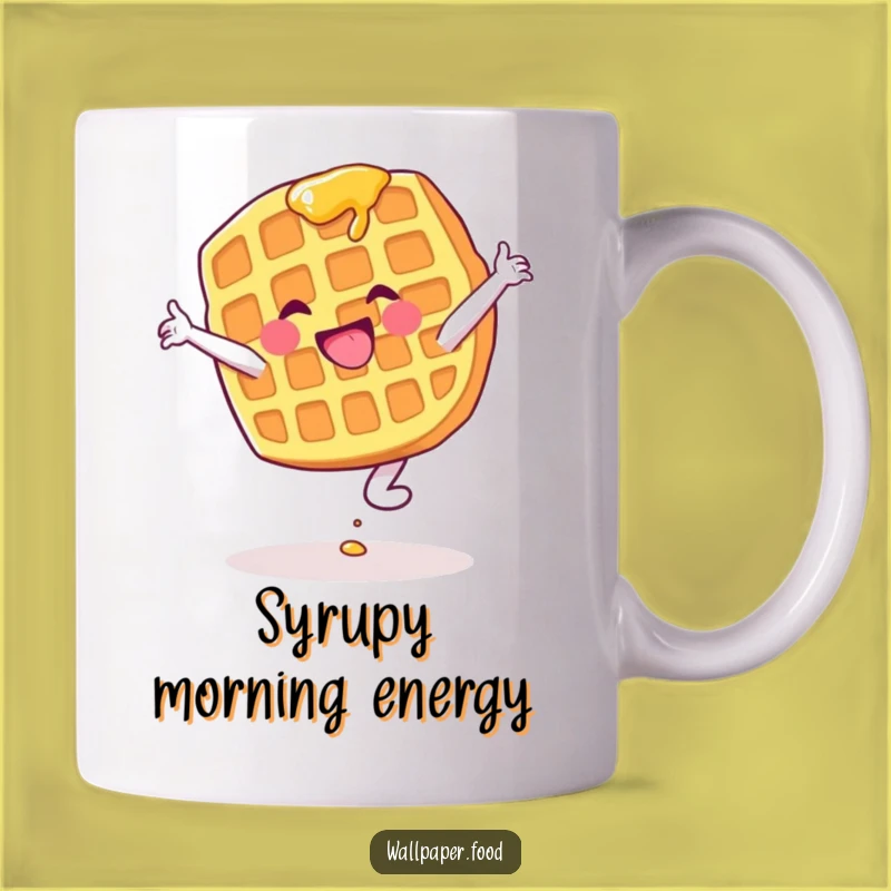 Funny Waffle Cartwheel Mug: Hilarious Breakfast Character Attempting A Flip, Perfect Funny Gift!
