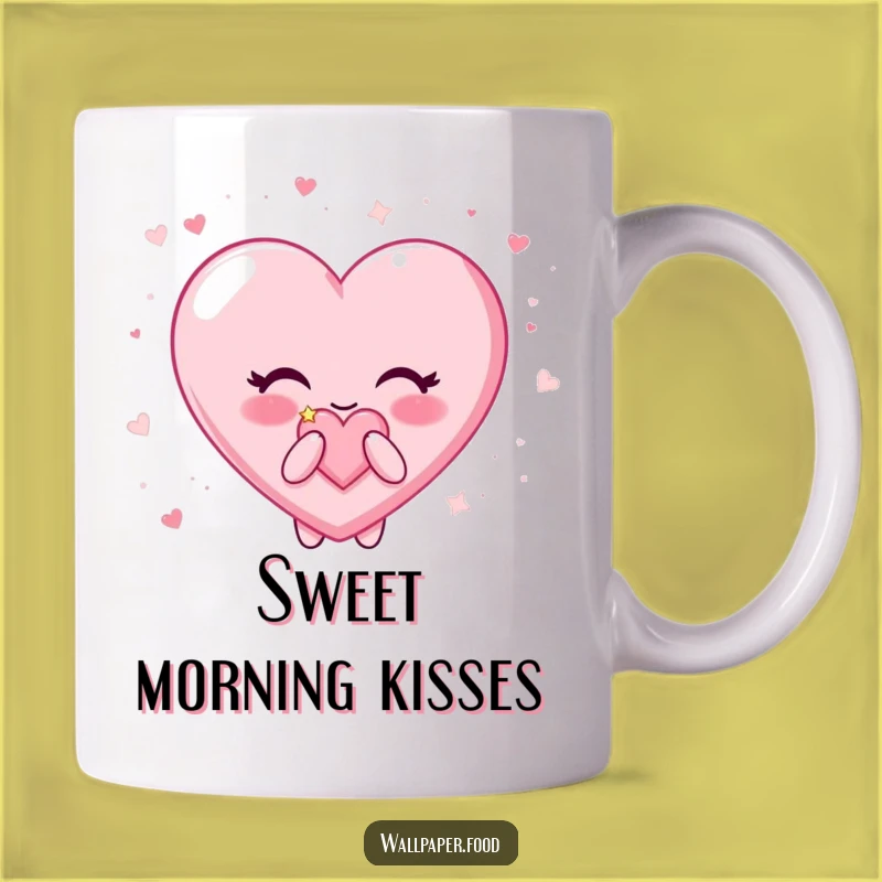 Funny Candy Heart Mug - Happy Blow, Glittery Perfect Gift