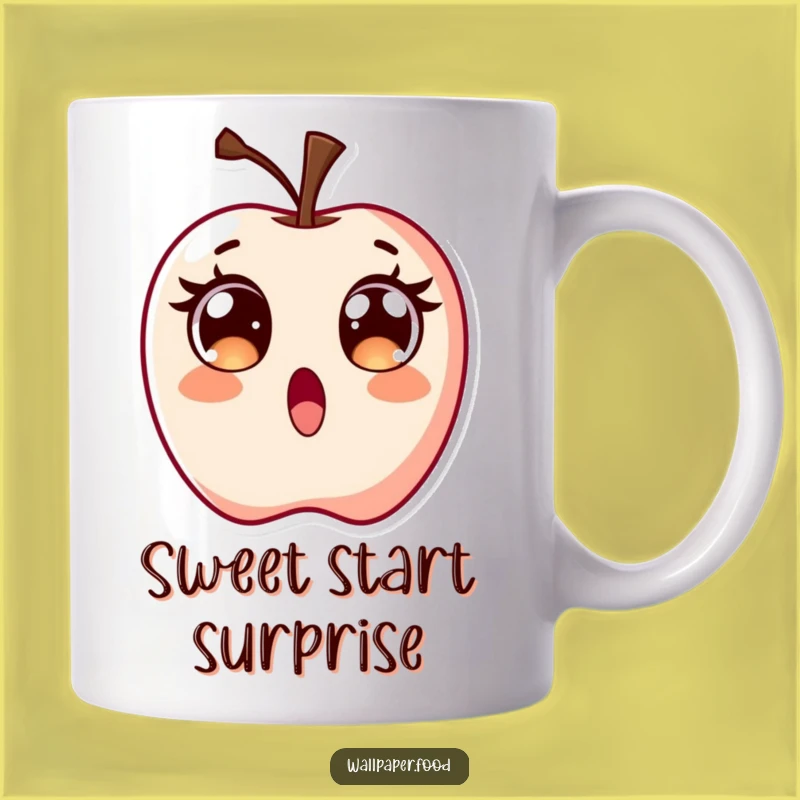 Funny Surprised Candy Apple Mug, Perfect Gift for Excited Sweet Tooth Fans