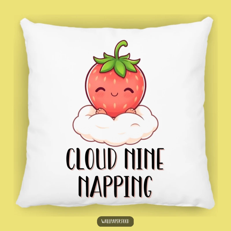 Funny Blushing Strawberry Cream Cloud Pillow: Cozy Sweetness
