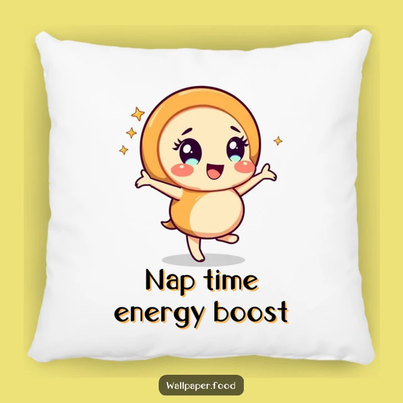 Funny Caramel Swirl Dancing Pillow: Cozy Cheerful Character Sparkle Decor, Perfect Funny Gift