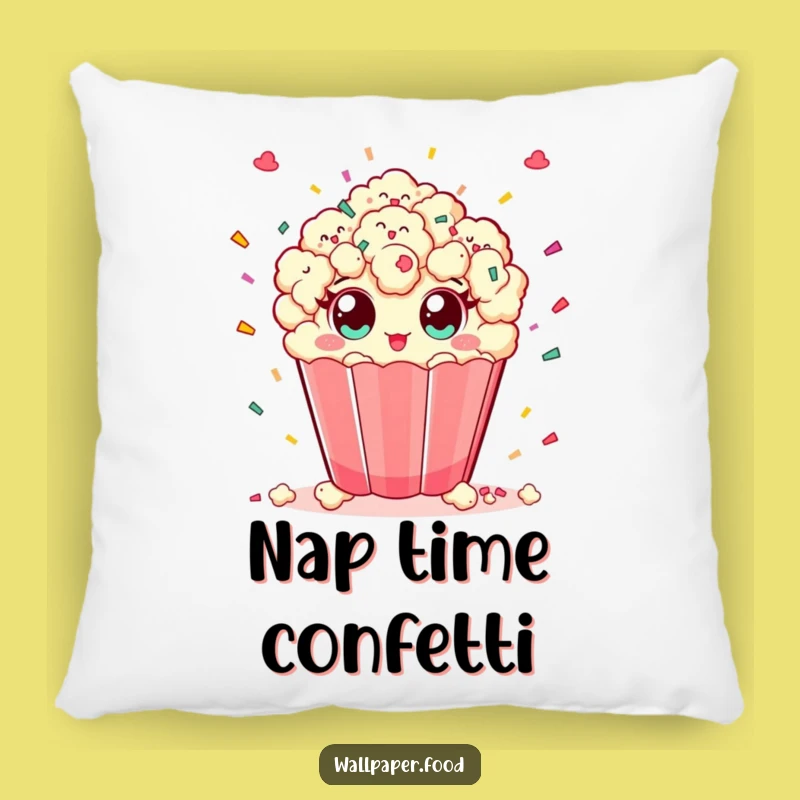 Funny Popcorn Confetti Throw Pillow: Cuddle up with comfort and celebration.