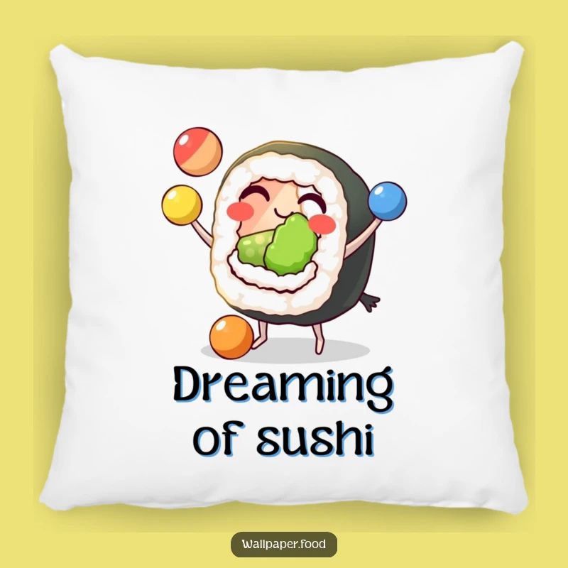 Funny Sushi Juggling Pillow: Cuddle Up with This Skilled, Grinning Character