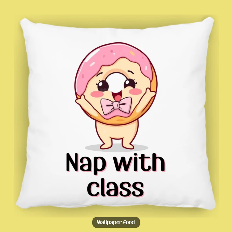 Funny Donut Bow Tie Pillow - Cozy Dramatic Comfort Gift!