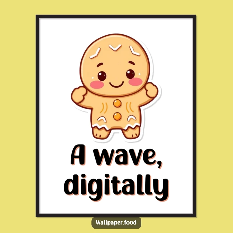 Funny Gingerbread Cookie Wave Digital Art: Instant Holiday Cheer for Your Walls!