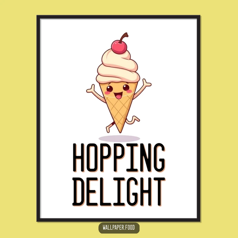Funny Hopping Ice Cream Digital Art - Instant Sweetness and Bouncing Gift