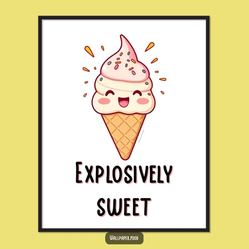 Funny Ice Cream Digital Art, Sweet Sprinkle Art, Instant Download