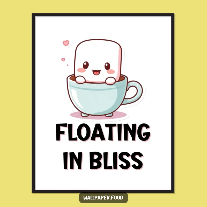 Funny Marshmallow Cocoa Digital Art: Instant Sweetness for Your Walls!
