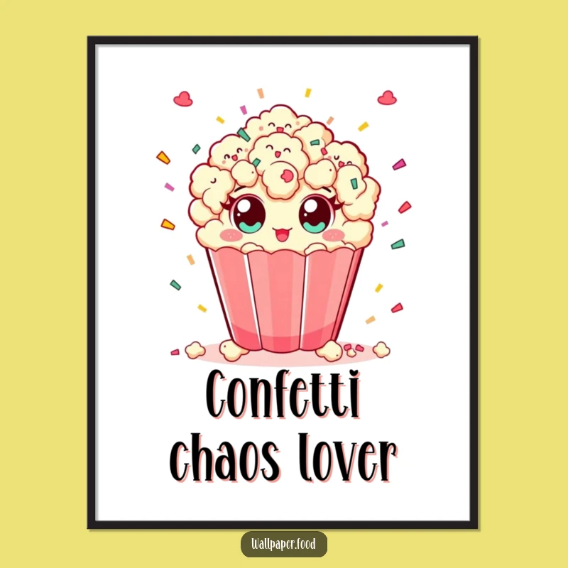 Funny Popcorn Confetti Digital Art: Instant celebration for your digital space.