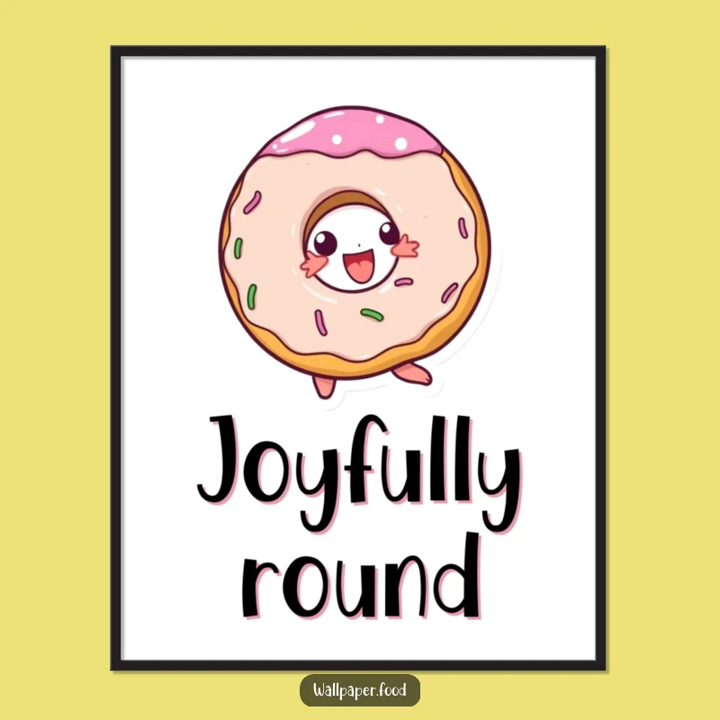 Funny Doughnut Spin Digital Art, Sweet Joyful Art, Instant Download