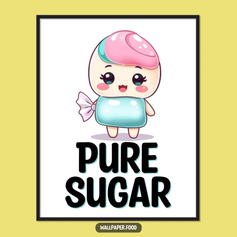 Funny Candy Wrapper Digital Art, Sweet Shimmering Art, Instant Download