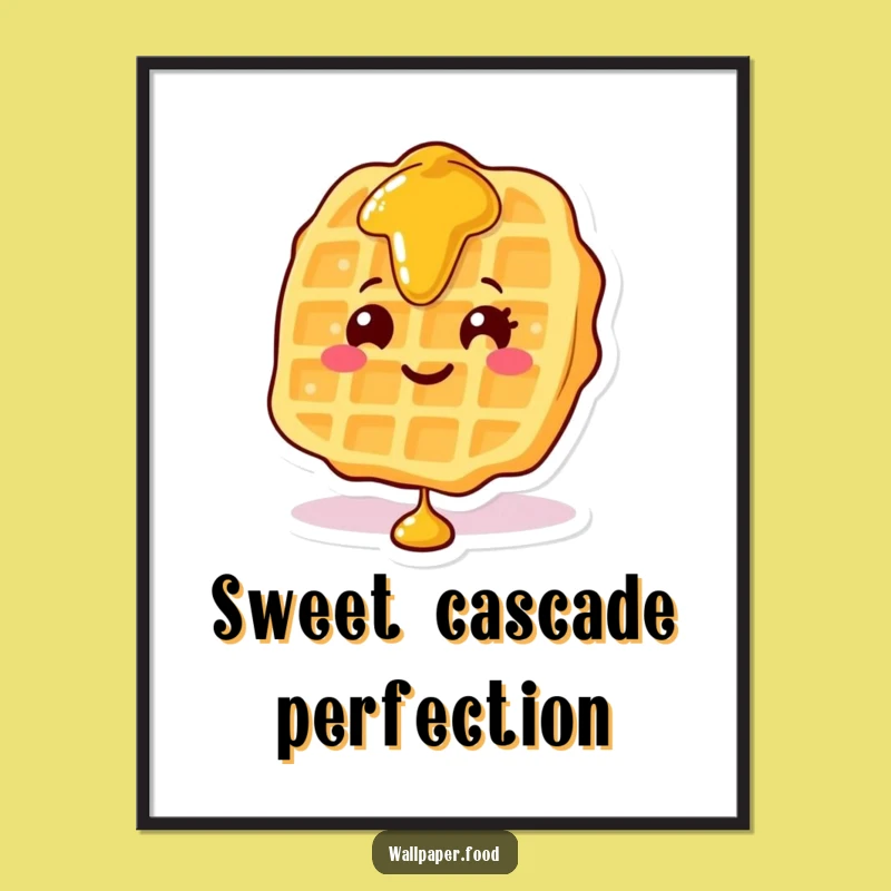 Funny Waffle Syrup Digital Art: Add Deliciousness to Walls, Perfect Funny Gift
