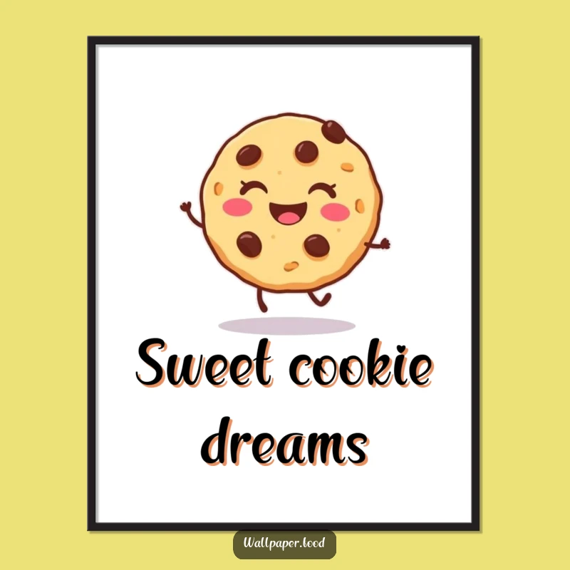 Funny Cookie Hop Digital Art: Instant Sweetness and Cheer Print