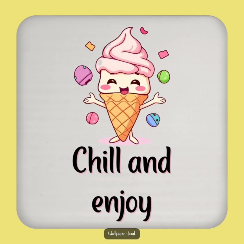 Funny Ice Cream Cone Juggling Coaster, Add Sweet Fun to Your Drinks