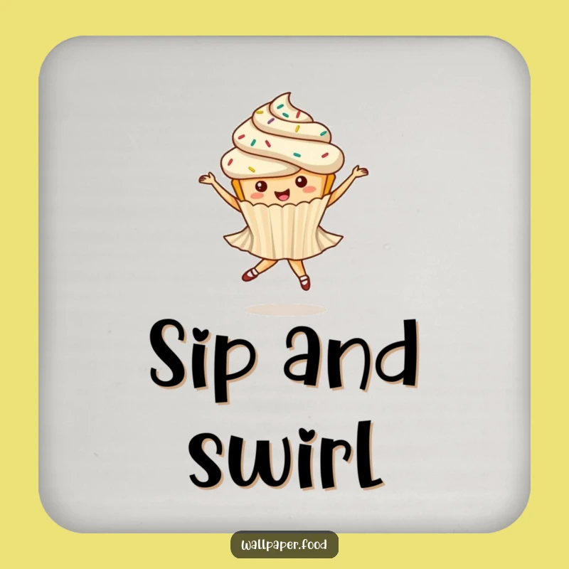 Funny Cupcake Ballet Coaster Set - Protect Surfaces Whimsy Gift!