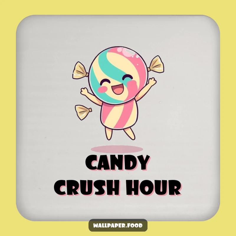 Funny Dancing Candy Wrapper Coaster Set: Protect Surfaces with Sweet Fun