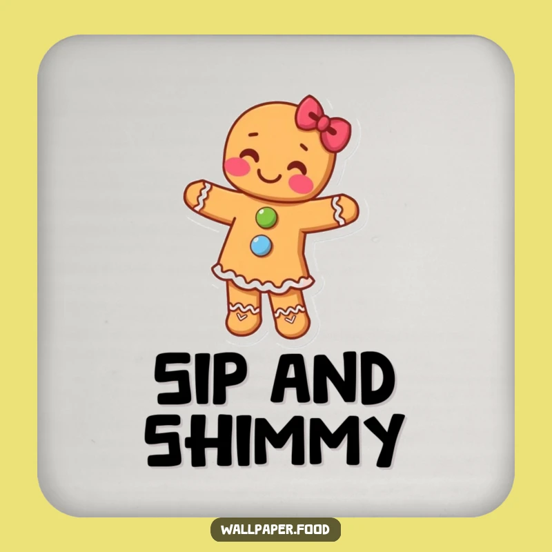 Funny Gingerbread Dancer Coaster: Protect Surfaces With This Hilarious Holiday Character Drink Accessory, Cute Funny Gift!