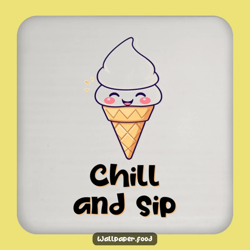 Funny Ice Cream Cone Coaster - Delightful Surface Protection