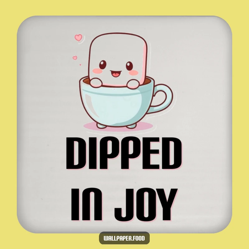 Funny Marshmallow Cocoa Coaster Set: Protect Surfaces with Sweet Smiles!