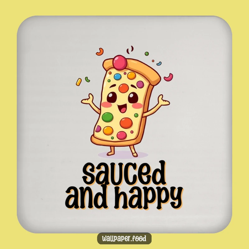 Funny Pizza Slice Coasters: Protect Tables with Juggling Toppings, Set of Funny Gifts