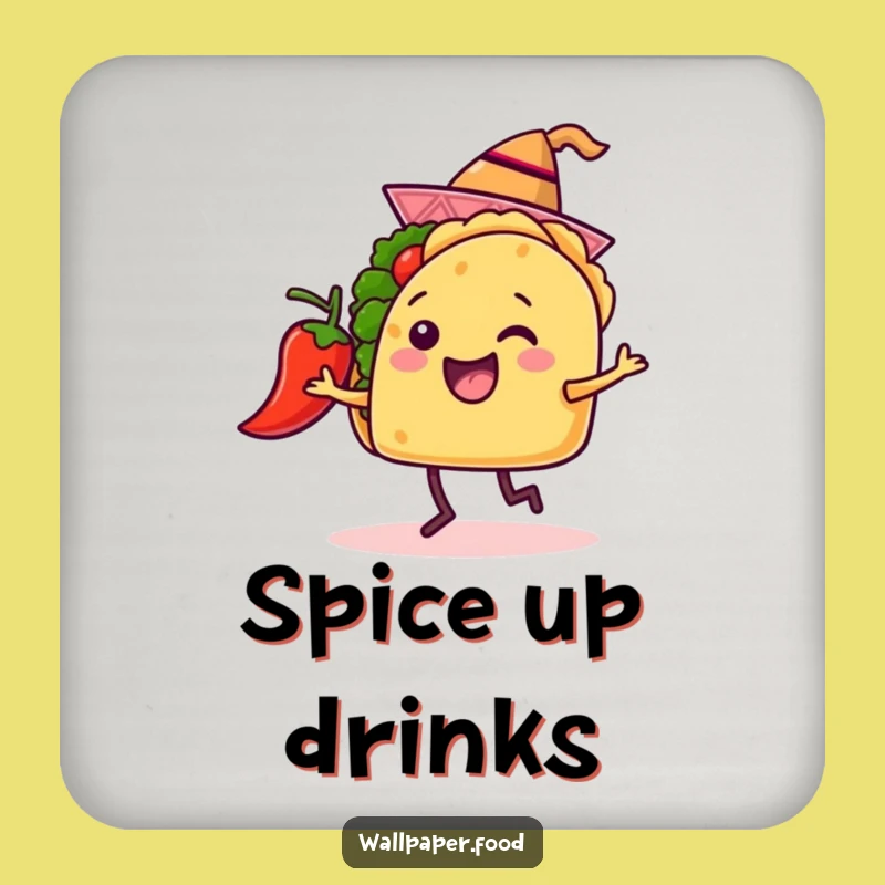 Funny Taco Dancing Coaster Set - Protect Furniture Fiesta Gift!