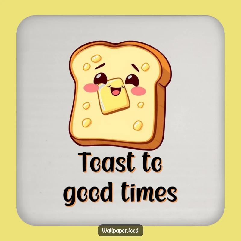 Funny Toast Butter Glee Coaster Set: Protect Surfaces with Breakfast Fun