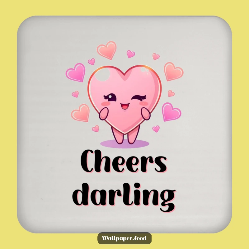 Funny Winking Candy Heart Coaster: Protect Surfaces With Sweet Style Gift
