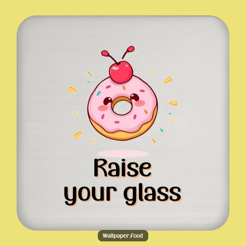 Funny Donut Spin Drink Coaster - Protect Surfaces with Sugary Fun