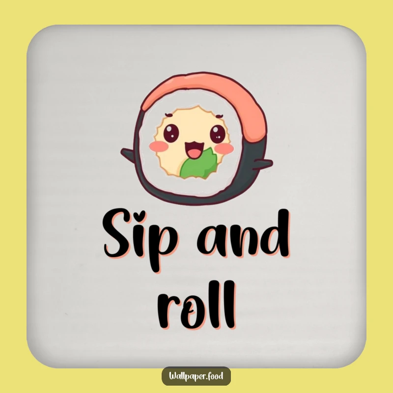 Funny Sushi Bounce Coaster - Protect Surfaces with Cheerful Flair!