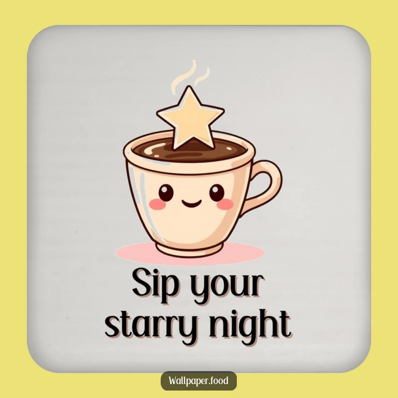 Funny Coffee Star Steam Coaster: Protect Surfaces with Celestial Style, Perfect Funny Gift