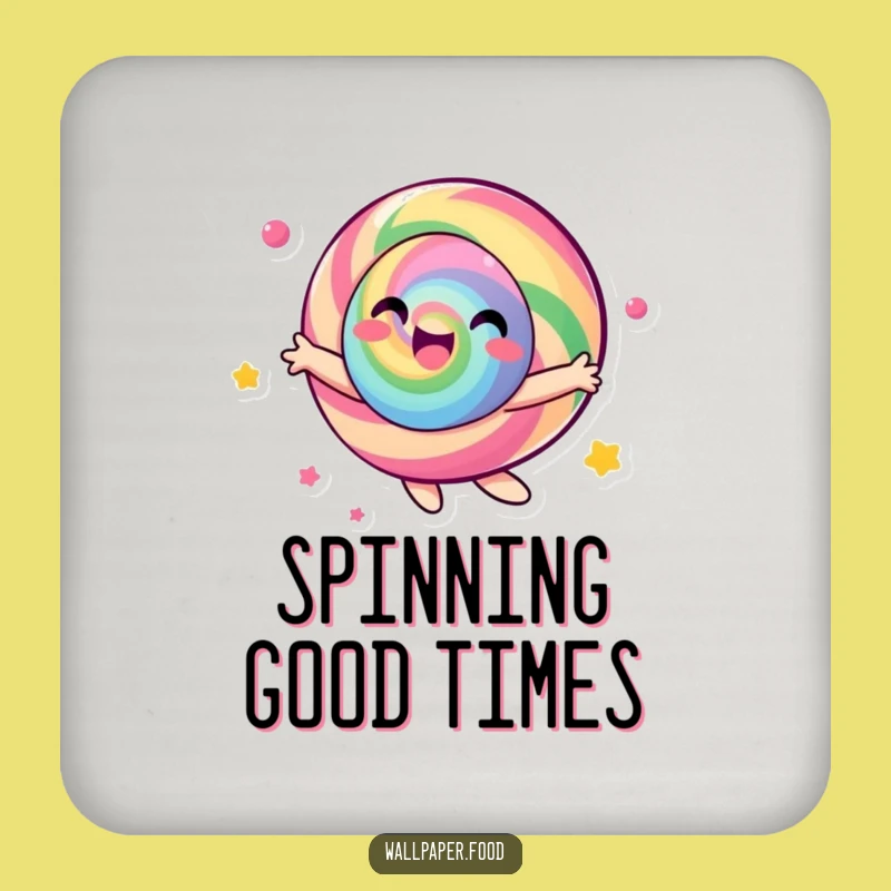 Funny Candy Character Coaster - Vibrant Spinning Protection, Perfect Drink Gift