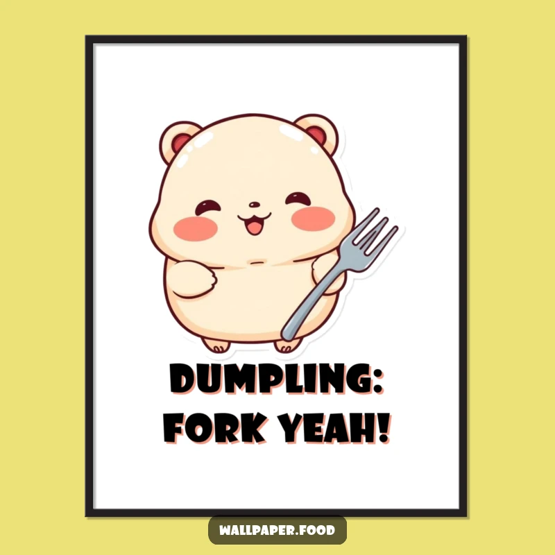 Funny Proud Dumpling Fork Poster: Add Culinary Charm to Your Walls